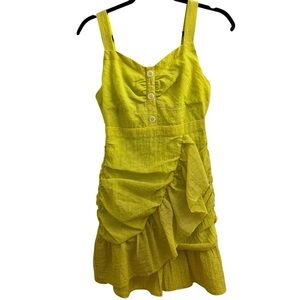 Endless Rose Lime Seersucker Ruched Sundress Size XS